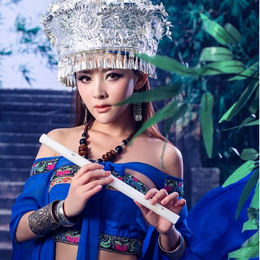性感孔雀翎女生頭像，唯美古風(fēng)真人頭像
