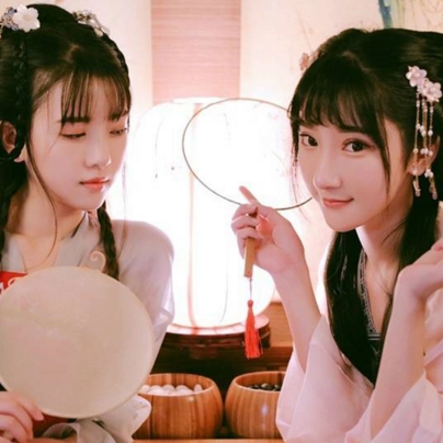 清新淡雅漢服閨蜜頭像，唯美古風(fēng)真人頭像