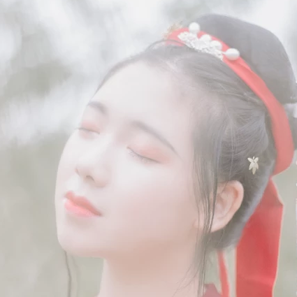 紅衣少女頭像，唯美古風(fēng)女子真人頭像