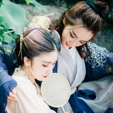 竹林山寺閨蜜古風(fēng)頭像，唯美古風(fēng)女子真人頭像