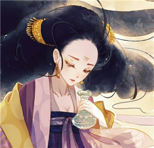 手繪風格華貴古風女子頭像，動漫頭像女生頭像