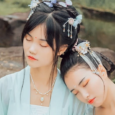 并蒂閨蜜頭像，唯美古風(fēng)真人頭像
