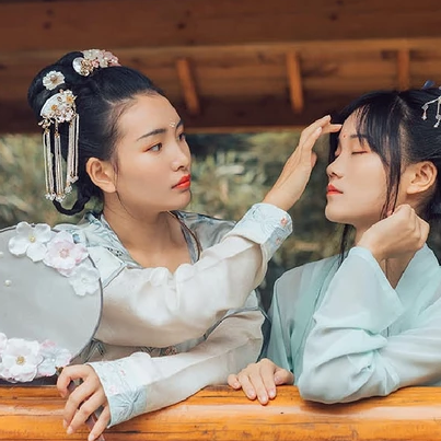 并蒂閨蜜頭像，唯美古風(fēng)真人頭像