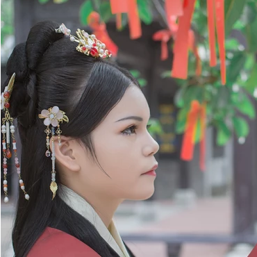 傾城紅衣女子頭像，唯美古風(fēng)真人頭像