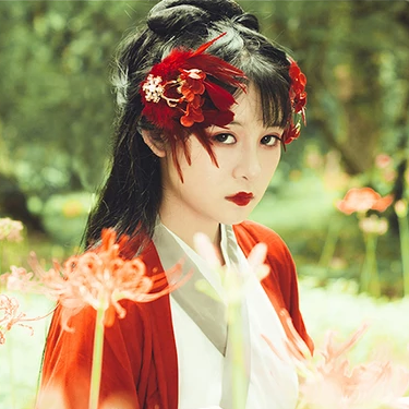 嬌艷彼岸花女生頭像，唯美古風(fēng)真人頭像