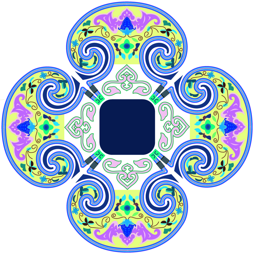 中國傳統(tǒng)刺繡古典對稱圖案，矢量素材