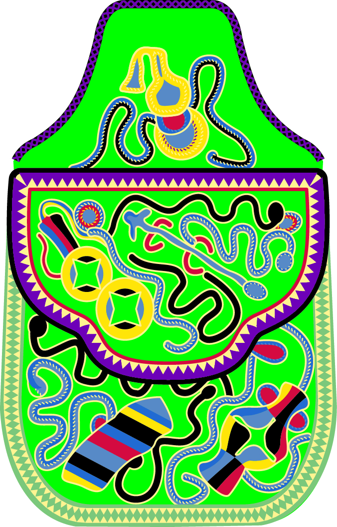 中國傳統(tǒng)刺繡古典香包圖案，矢量素材
