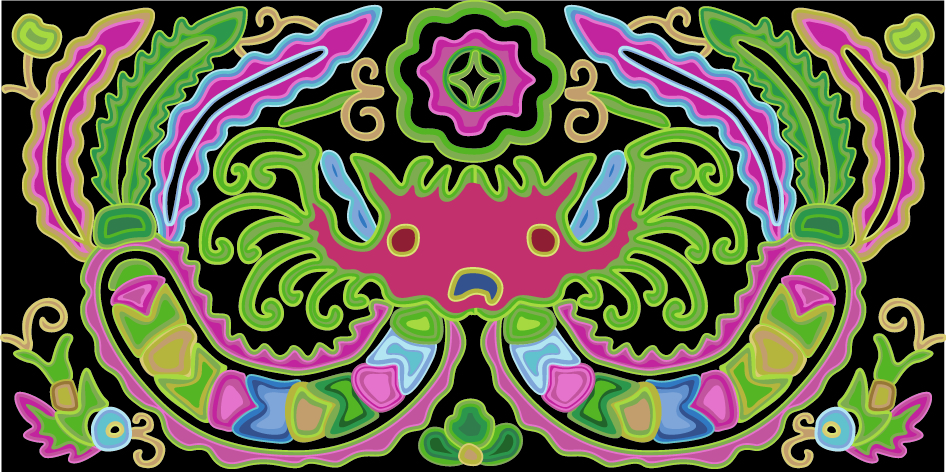 中國傳統(tǒng)刺繡吉祥鳳凰圖案，矢量素材
