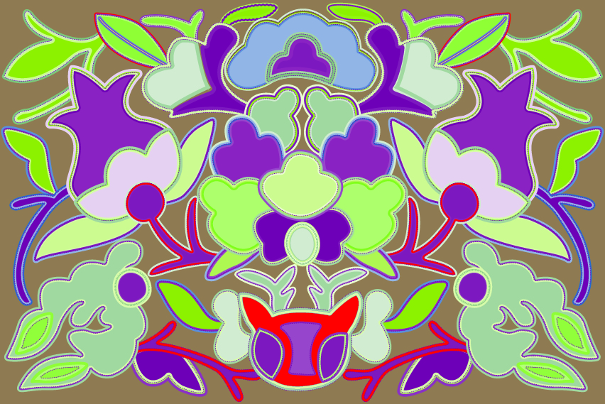 中國傳統(tǒng)刺繡花卉圖案，矢量素材