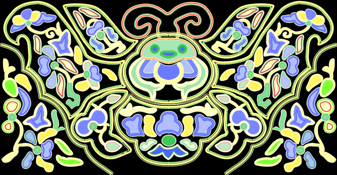 中國傳統(tǒng)刺繡圖案蝙蝠系列一，矢量素材