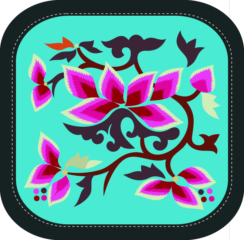 中國(guó)傳統(tǒng)刺繡圖案花卉系列八，矢量素材