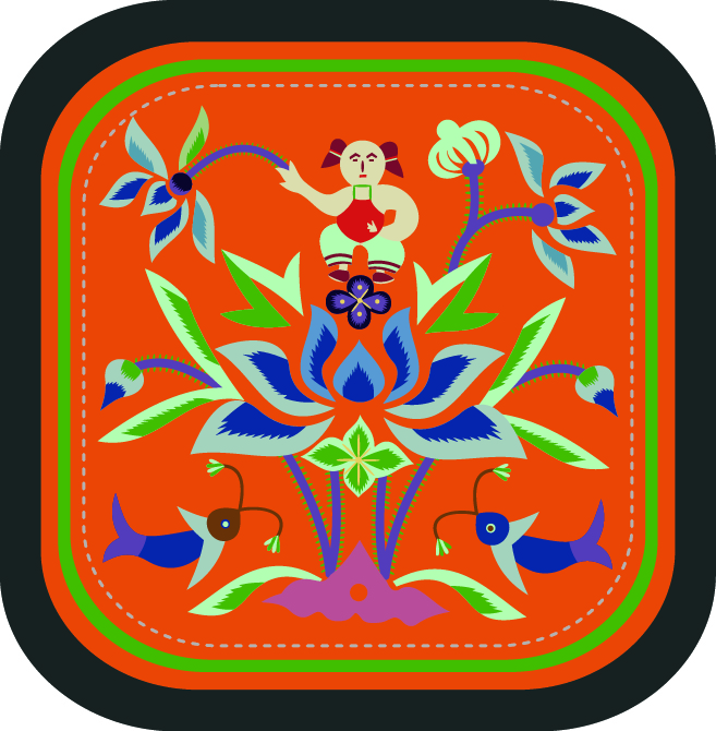 中國(guó)傳統(tǒng)刺繡圖案花卉系列四，矢量素材