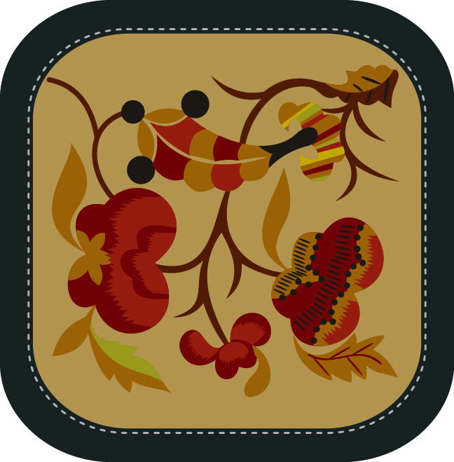 中國傳統(tǒng)刺繡圖案花卉系列二，矢量素材