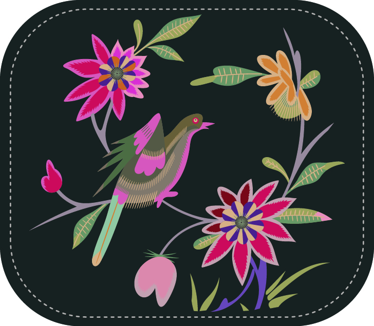 中國傳統(tǒng)刺繡圖案鳥語花香系列一，矢量素材