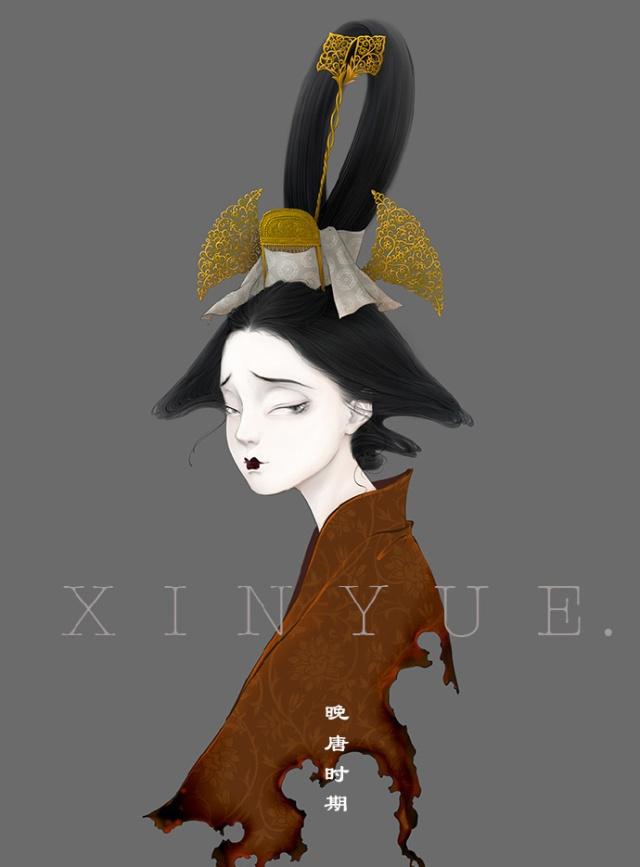 唐朝妝容插畫(huà)：原來(lái)這么美