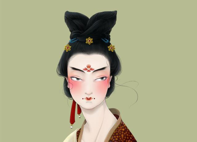 唐朝妝容插畫：原來(lái)這么美