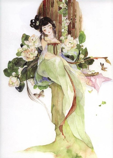 好看的古風(fēng)水彩美人圖，值得收藏的古風(fēng)圖片