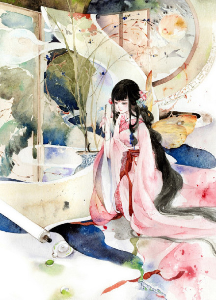 好看的古風(fēng)水彩美人圖，值得收藏的古風(fēng)圖片