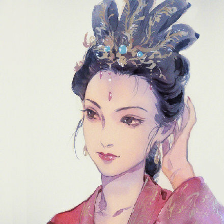 驚艷的手繪古風(fēng)頭像，古風(fēng)水彩美人頭像圖集